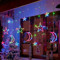 Star and Moon LED Fairy Light Garland, Battery Powered