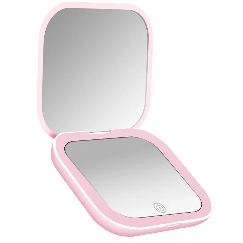 LED Compact Makeup Mirror, Folding Pocket Size