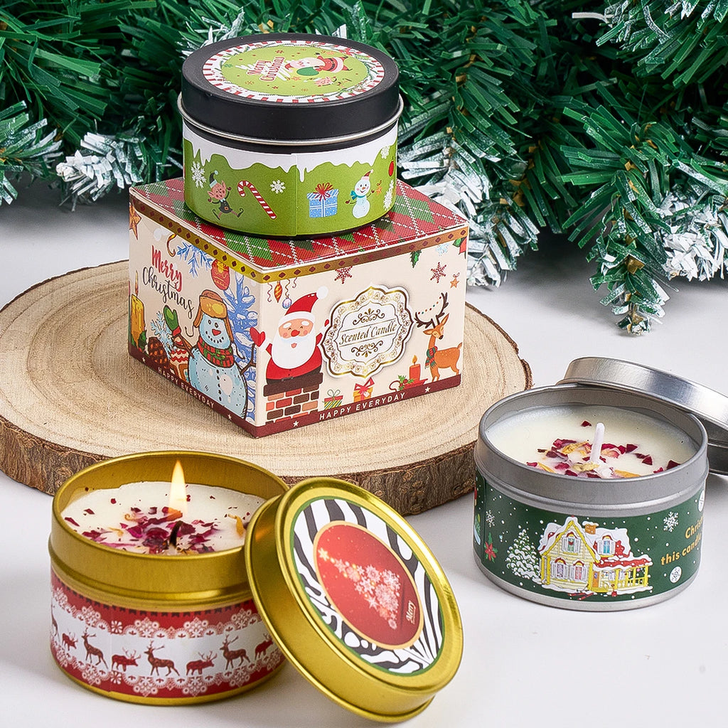 Christmas Scented Soy Wax Candle Gift Set