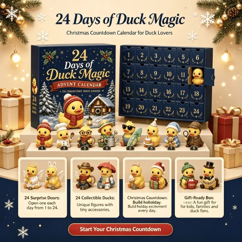 Duck Advent Calendar with 24 Acrylic Collectible Figures