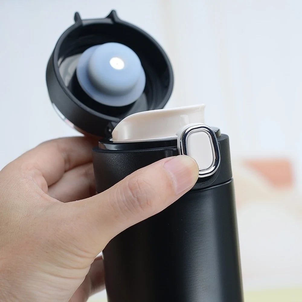 Stainless Steel Vacuum Flask with LED Temperature Display - 400 ml