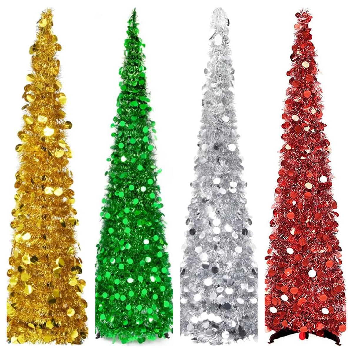 Foldable Spiral Tinsel Christmas Tree