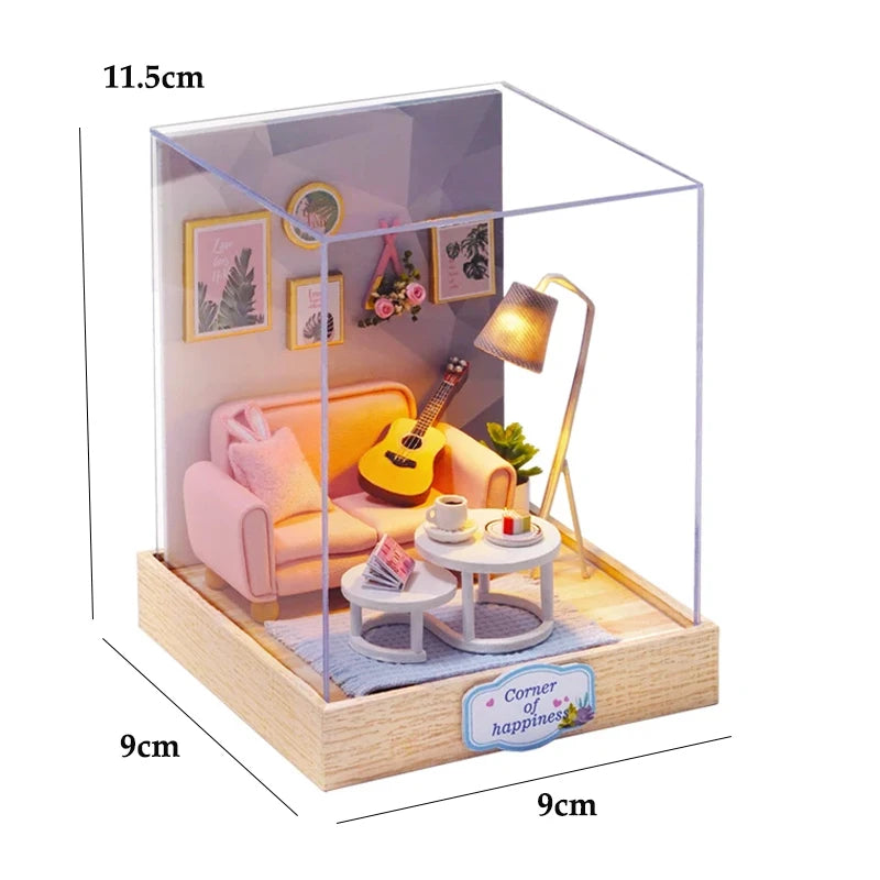 Kitten Miniature House, Wooden 3D Puzzle Kit - Wood