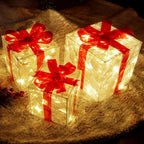 Lighted Christmas Gift Box Decorations, Set of 3