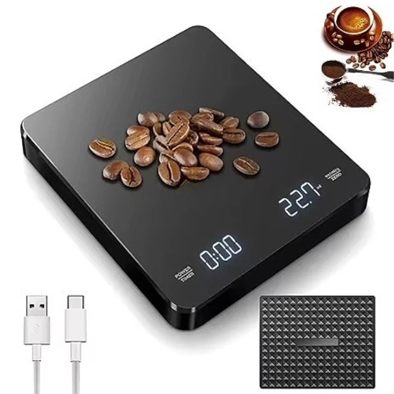 Digital Coffee Scale with Timer and LED Display - 3 kg - ABS