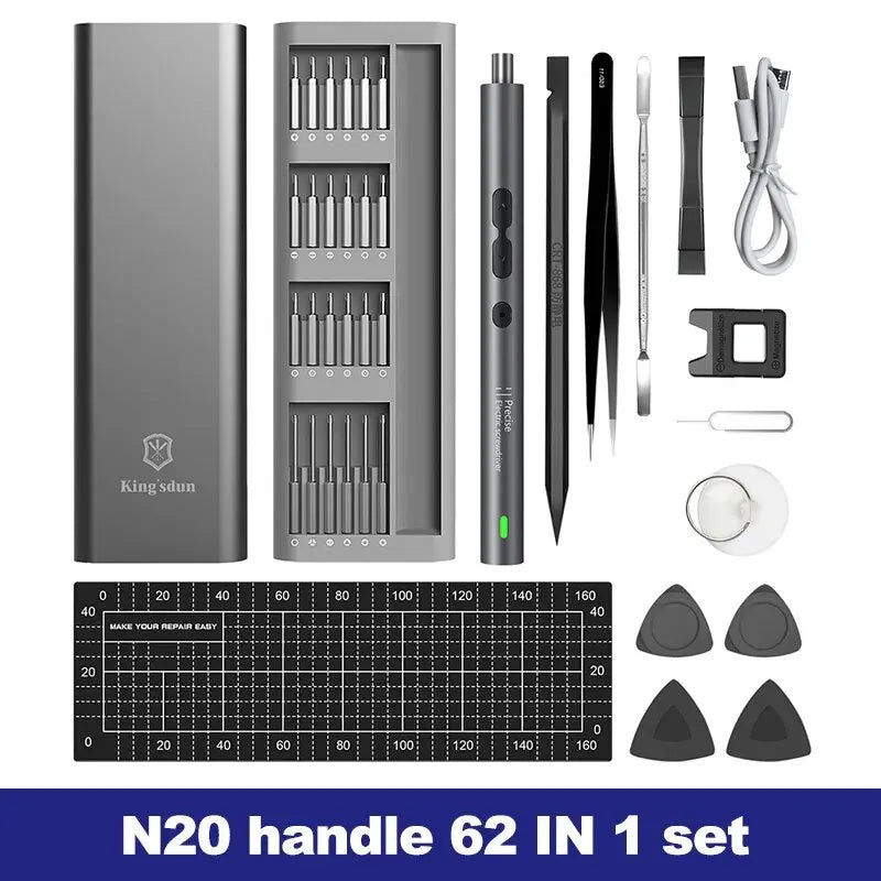Rechargeable Electric Precision Screwdriver Set, 62 in 1