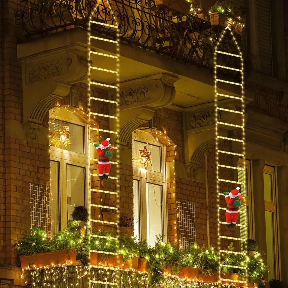Santa Climbing Ladder Christmas LED Light