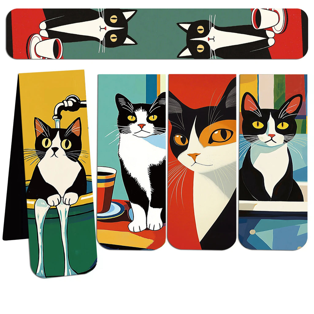 Cat Magnetic Bookmarks, Set of 5 - Material