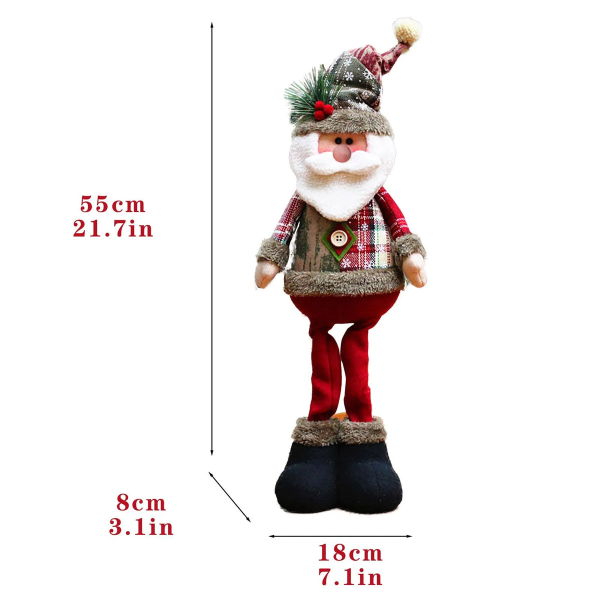 Long-Legged Plush Christmas Decorations, Santa, Snowman and Reindeer