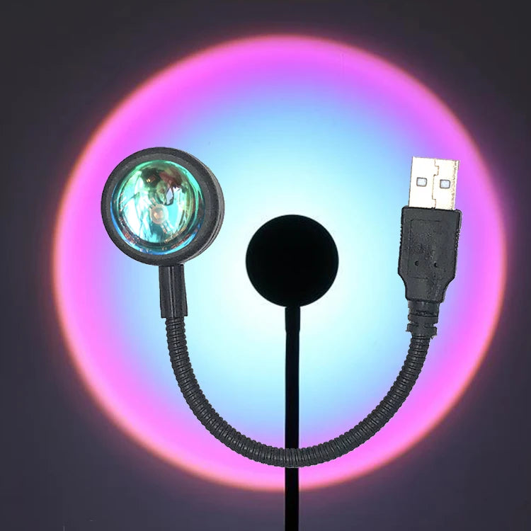 USB Sunset Projection Lamp for Bedroom Walls - ABS+Glass