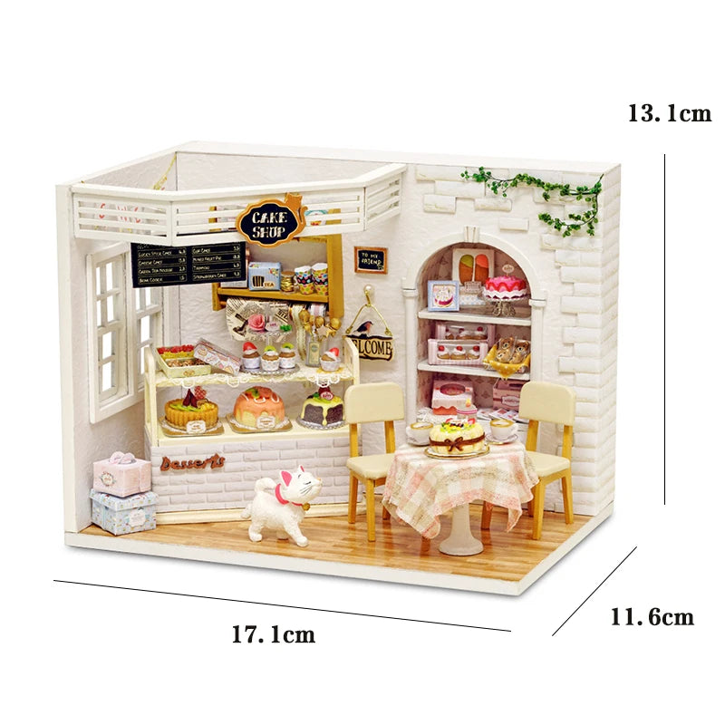 Kitten Miniature House, Wooden 3D Puzzle Kit - Wood