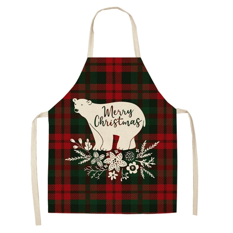 Red Tartan Christmas Apron