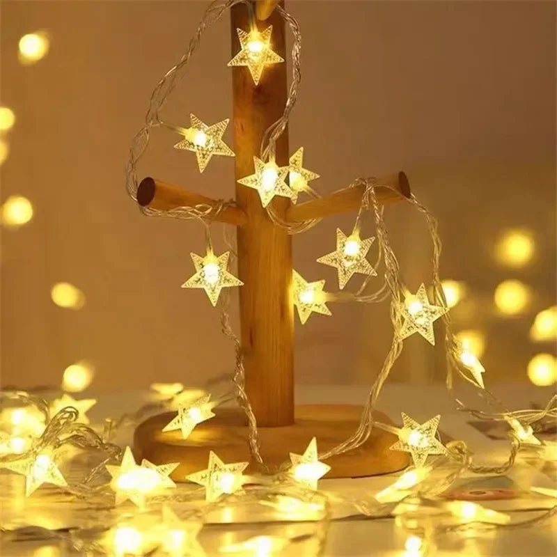 Star Fairy Lights, Battery Operated - Warm white