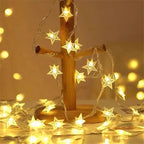 Star Fairy Lights, Battery Operated - Warm white