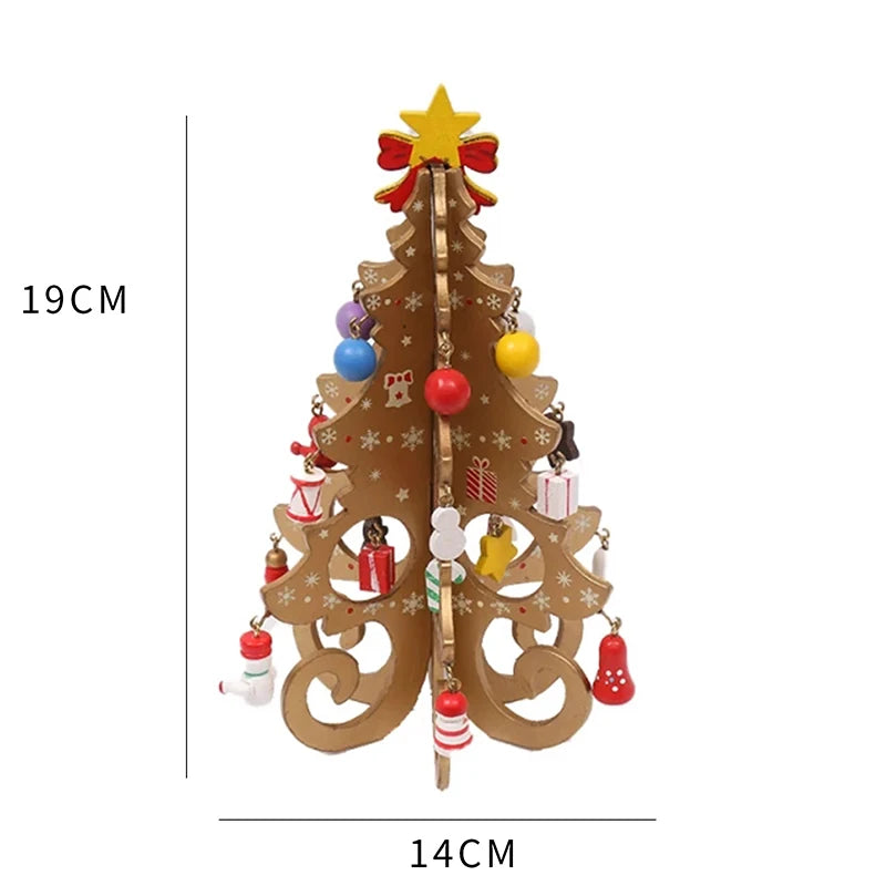 Wooden Christmas Tree Desktop Ornament