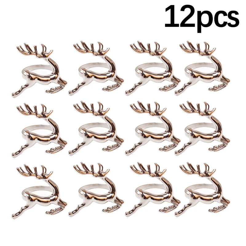 Christmas Elk Napkin Rings, Metal