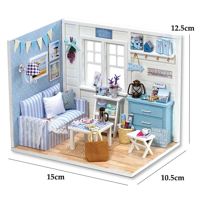 Kitten Miniature House, Wooden 3D Puzzle Kit - Wood