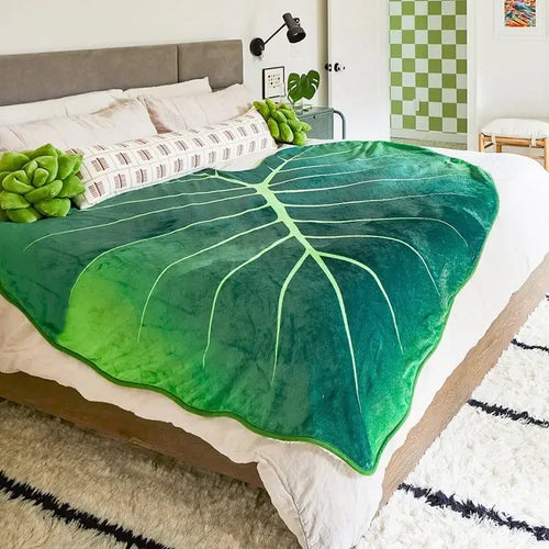 Leaf Shaped Throw Blanket - 100% Polyester