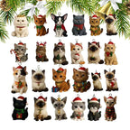 Cat Advent Calendar with 24 Acrylic Kitten Tree Decorations