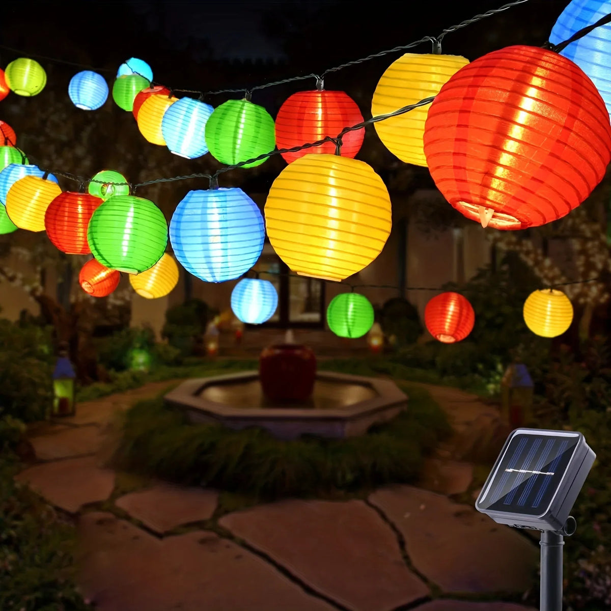 Solar Lantern String Lights for Outdoor Christmas - Warm white or multicolour