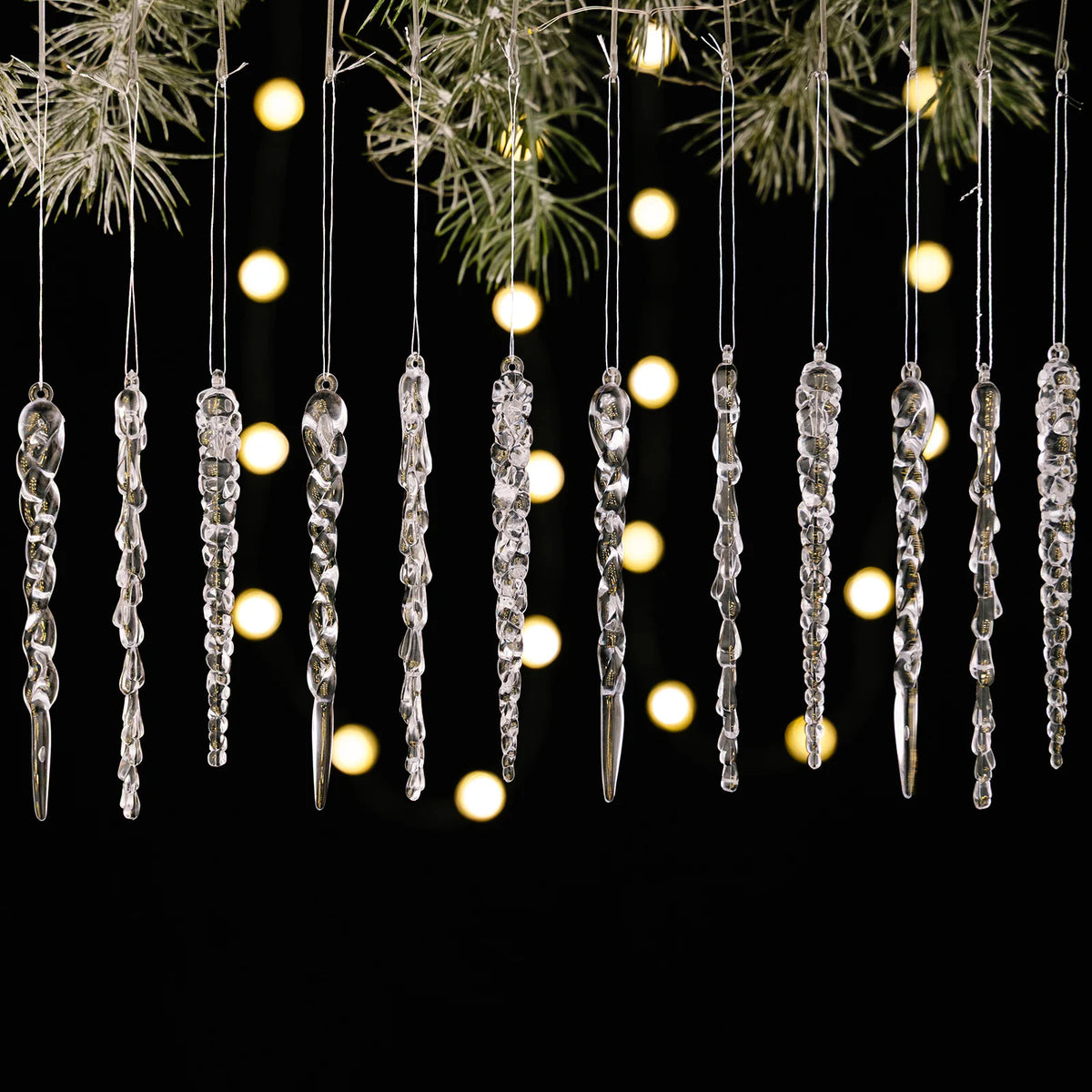 Acrylic Icicle Christmas Tree Ornaments