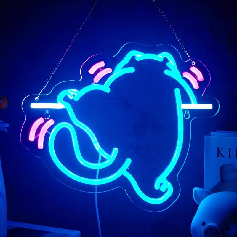 Cat LED Neon Sign, Dimmable USB Night Light