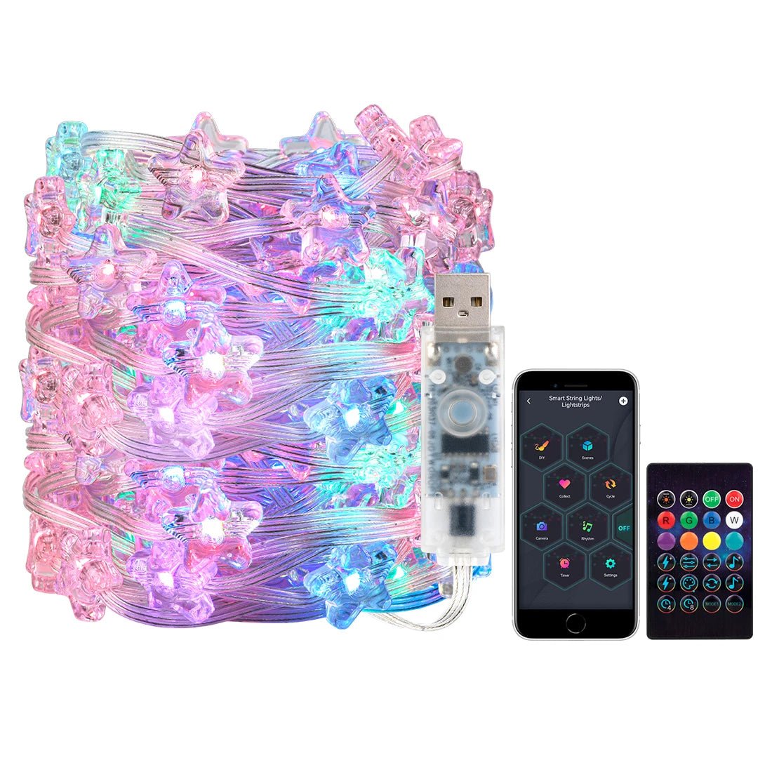 USB RGB Star String Lights with App and Remote