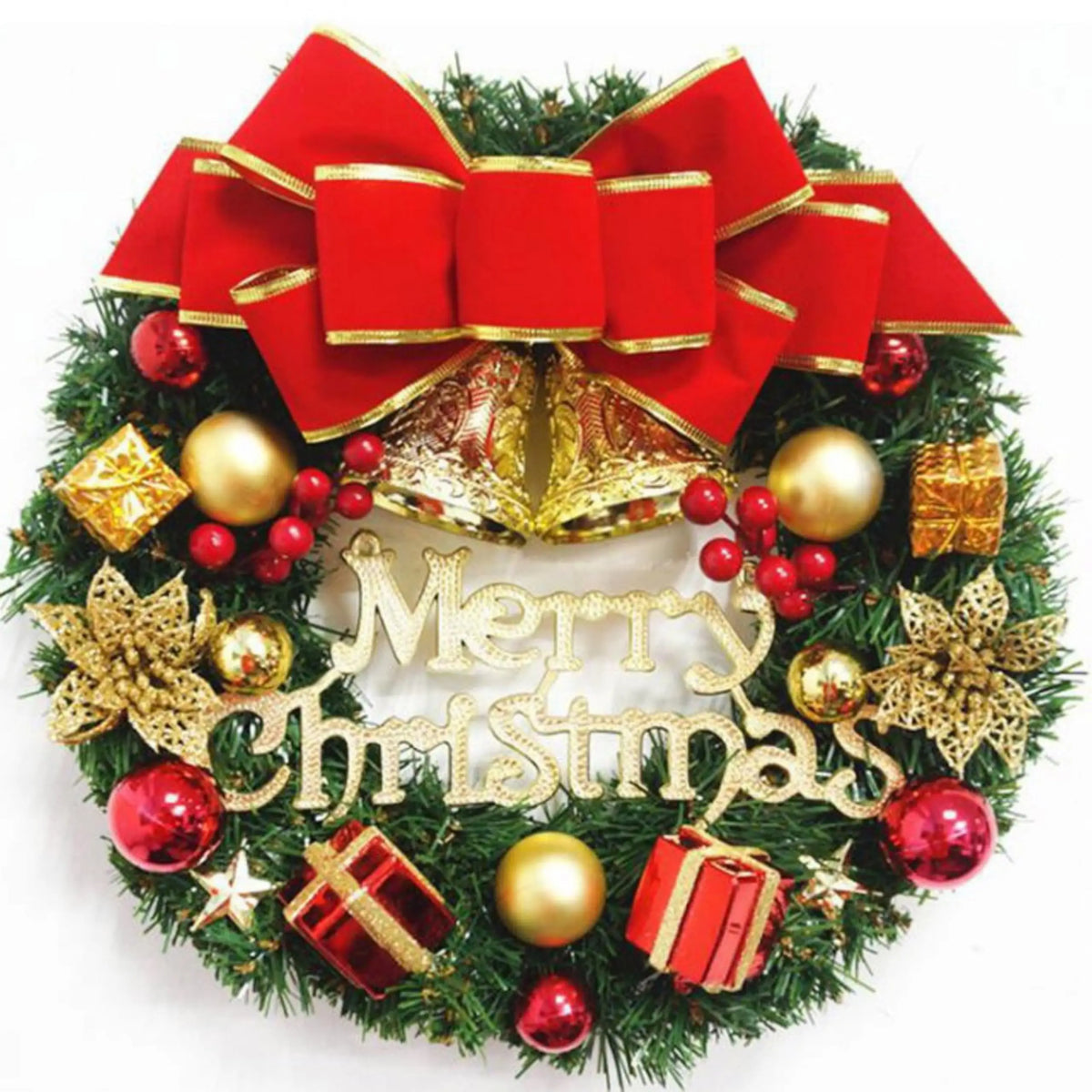 Handmade Artificial Christmas Wreath for Door or Window - Polyester