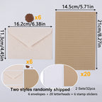 Letter Writing Set with Wax Seal Stickers - 32 pieces - Kraft brown