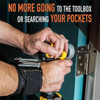 Magnetic Wristband for Screws, Nails and Drill Bits - Black