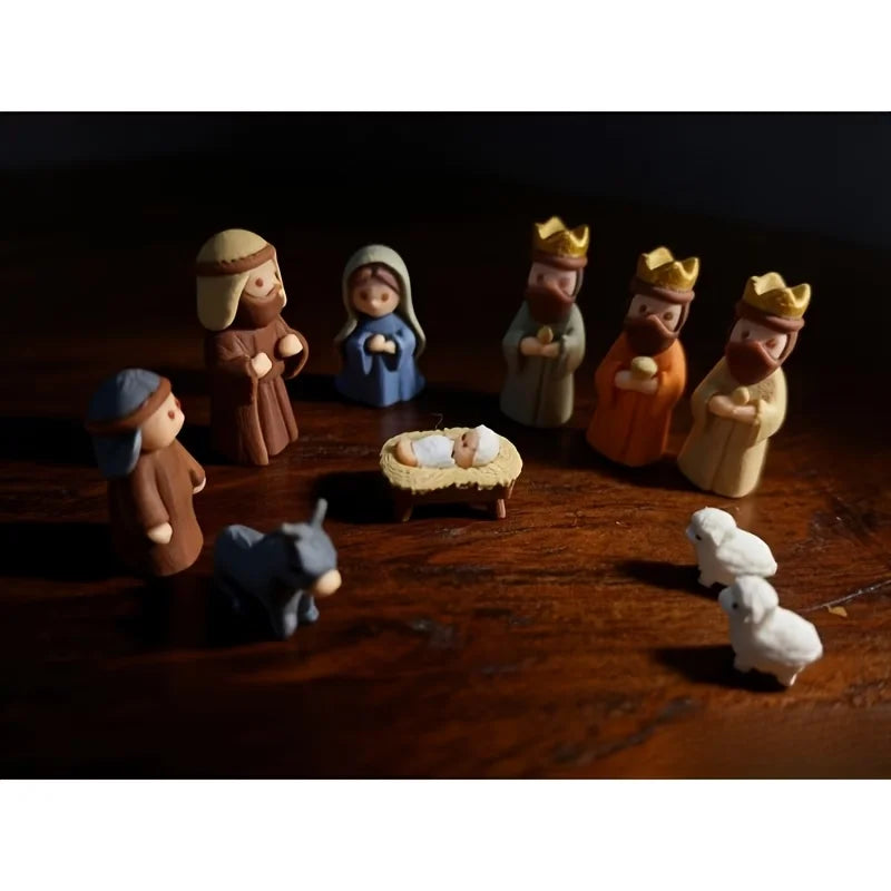 Mini Nativity Set in Iron Box, Pocket-Size