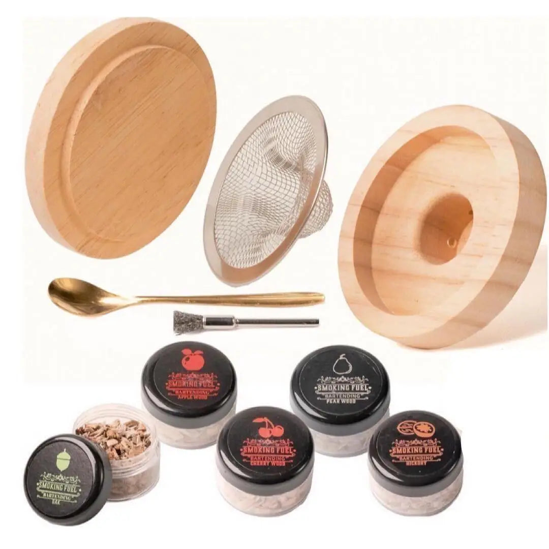 Wooden Cocktail Smoker Kit for Whisky - Wood
