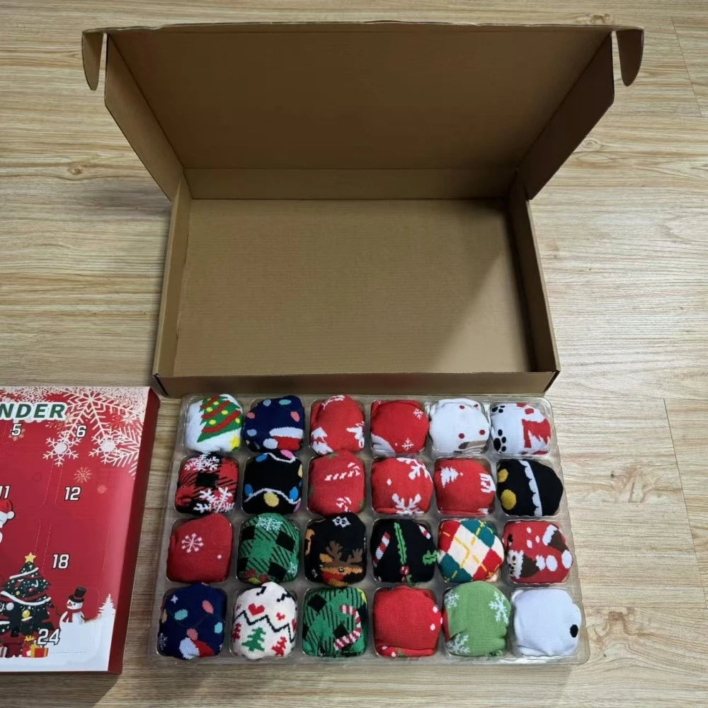 Christmas Socks Advent Calendar Gift Box