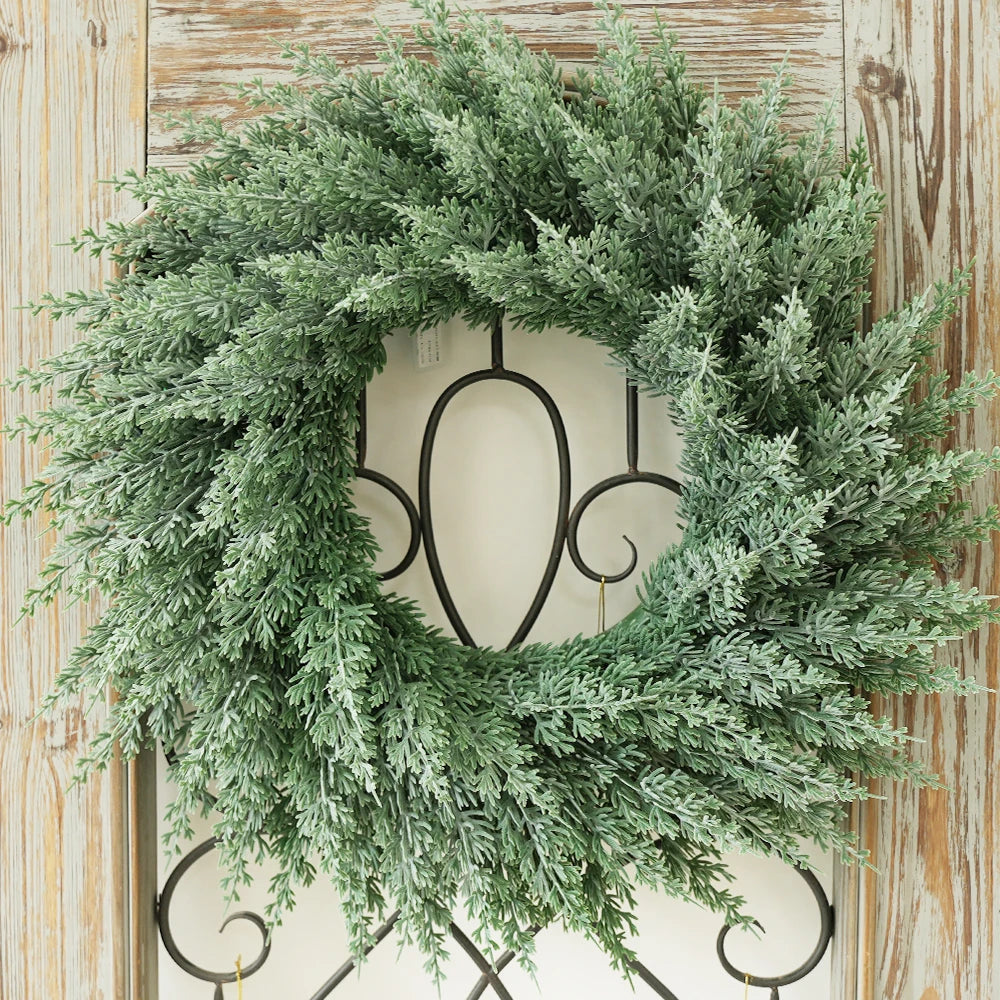 Artificial Cedar Christmas Wreath, Real Touch Needles