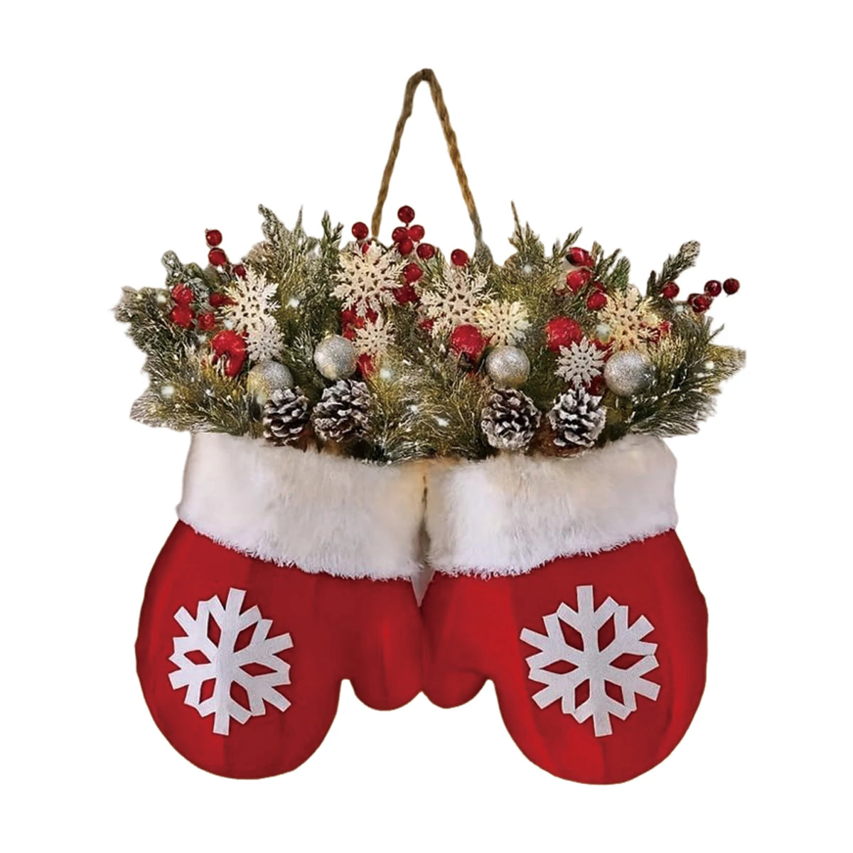 Glove Shaped Christmas Wreath for Door and Window