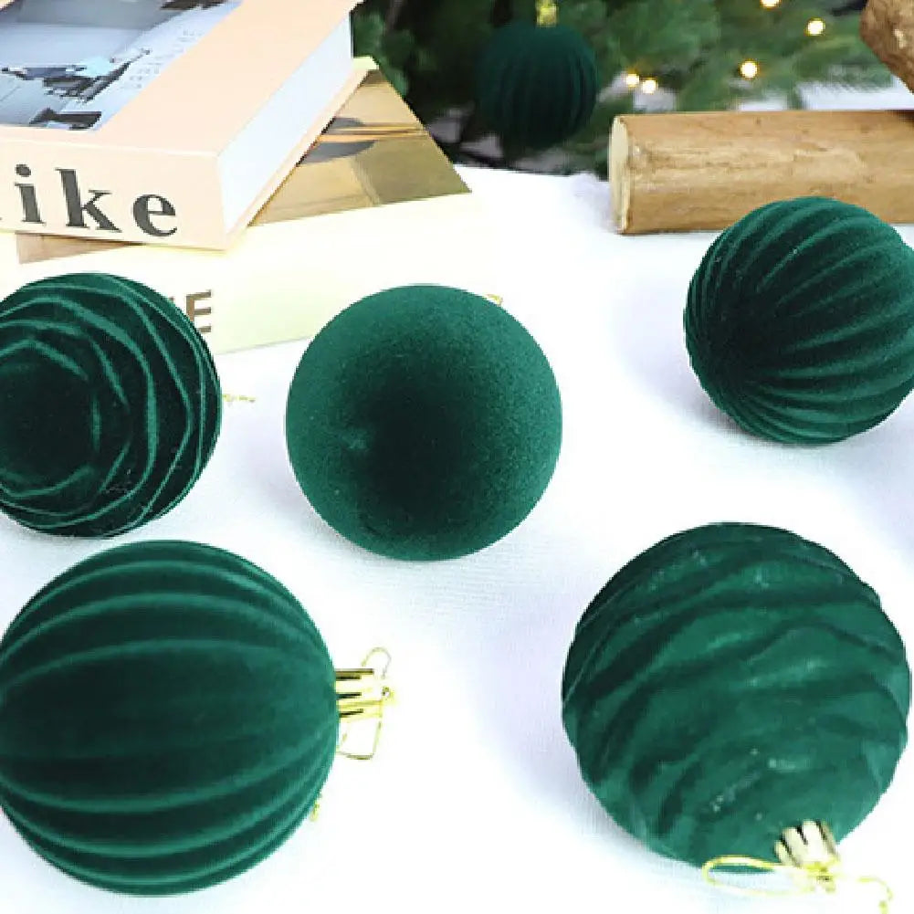 Velvet Flocked Christmas Baubles
