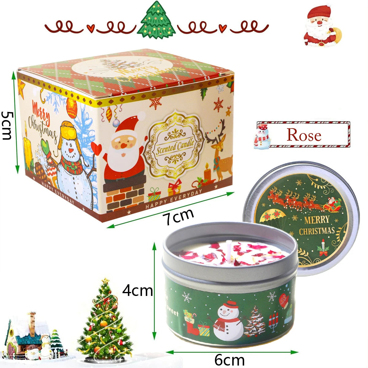 Christmas Scented Soy Wax Candle Gift Set