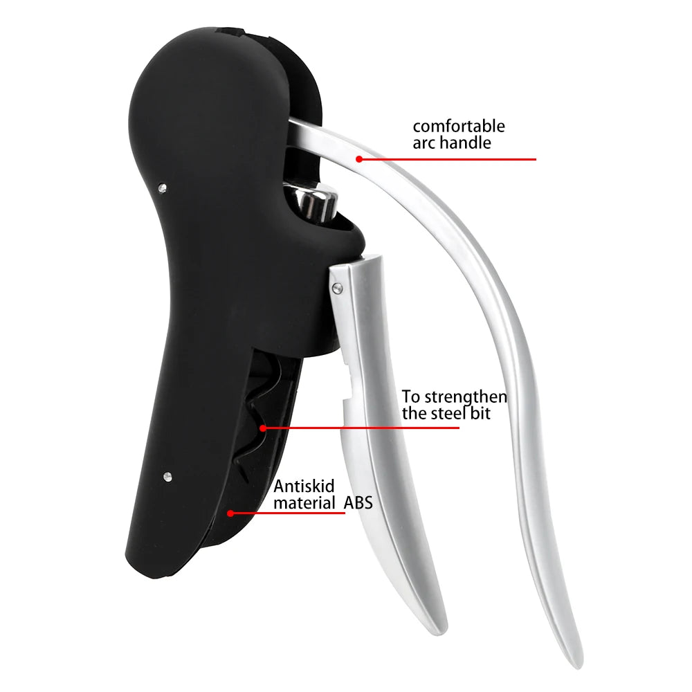 Lever Corkscrew and Foil Cutter Set - Black