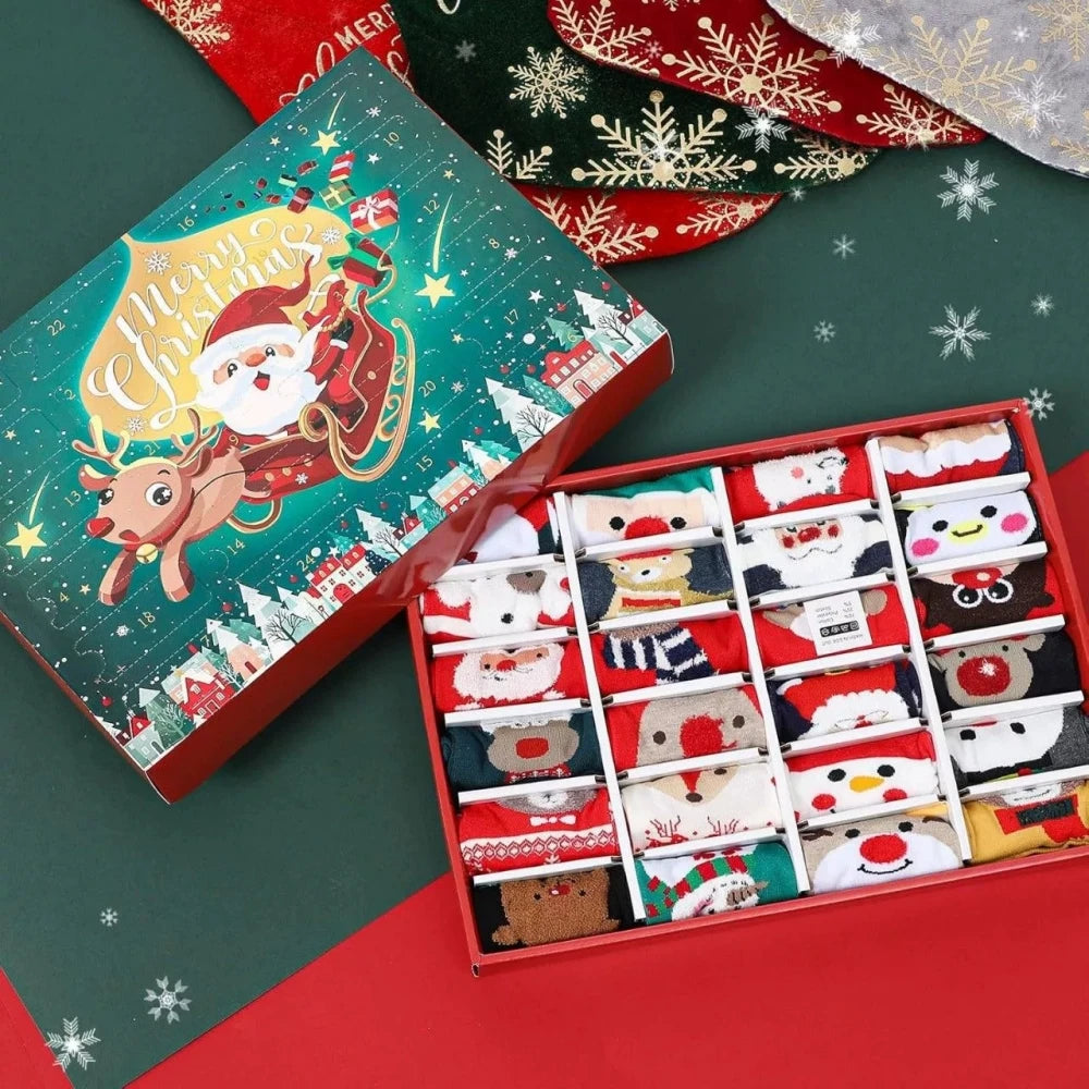 Christmas Socks Advent Calendar Gift Box