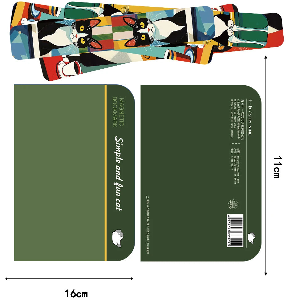 Cat Magnetic Bookmarks, Set of 5 - Material