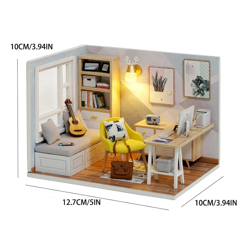 Kitten Miniature House, Wooden 3D Puzzle Kit - Wood