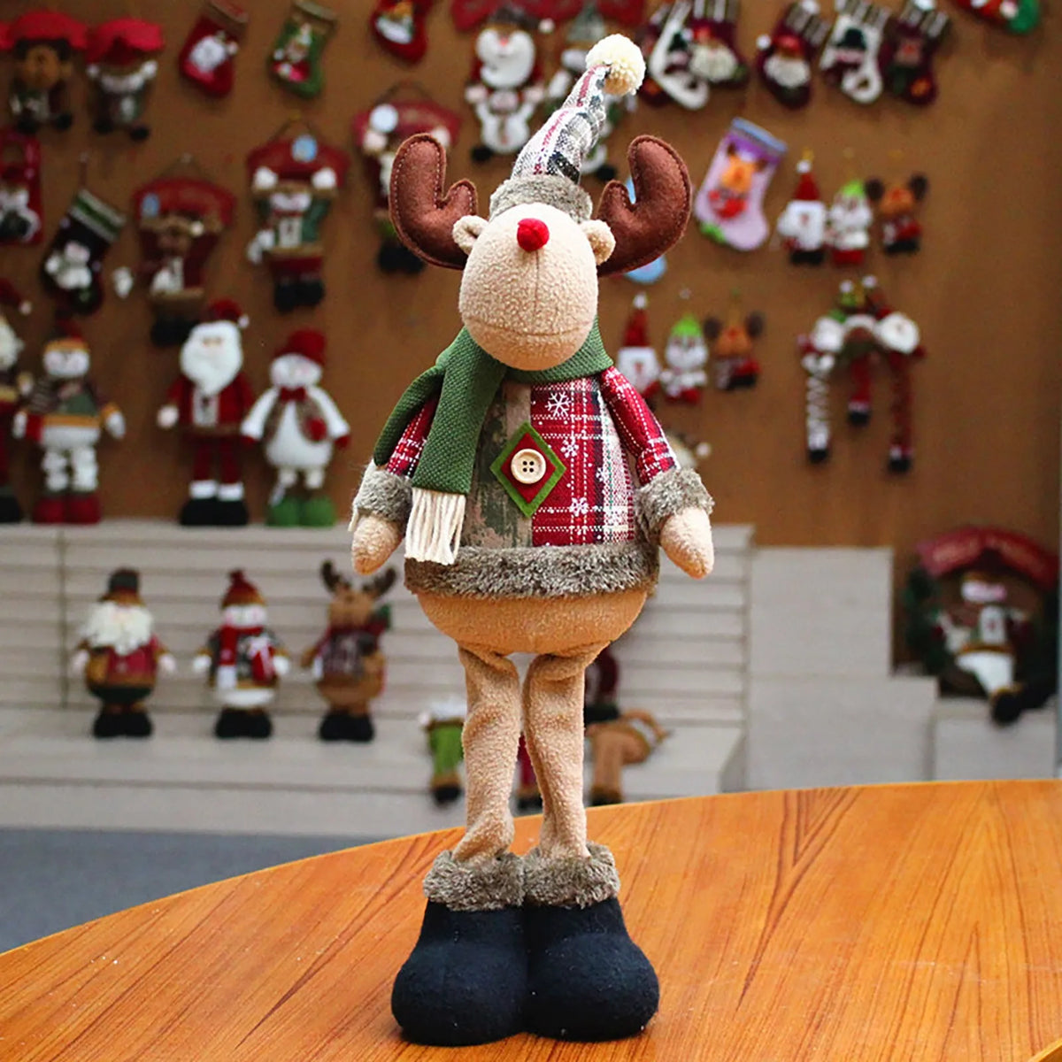 Long-Legged Plush Christmas Decorations, Santa, Snowman and Reindeer