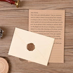 Letter Writing Set with Wax Seal Stickers - 32 pieces - Kraft brown