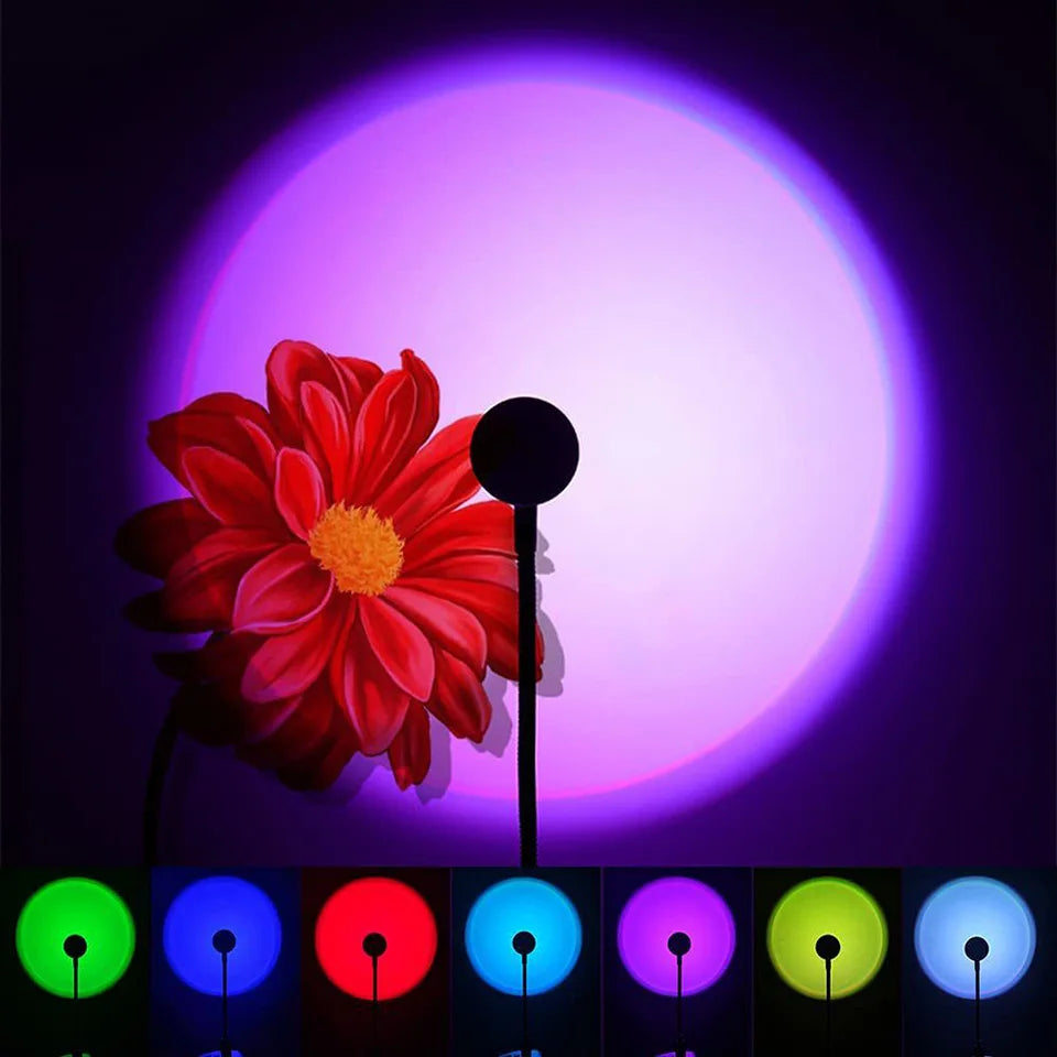USB Sunset Projection Lamp for Bedroom Walls - ABS+Glass