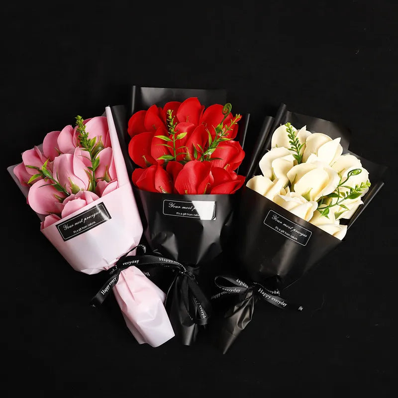 Soap Rose Flower Bouquet for Valentine's Day
