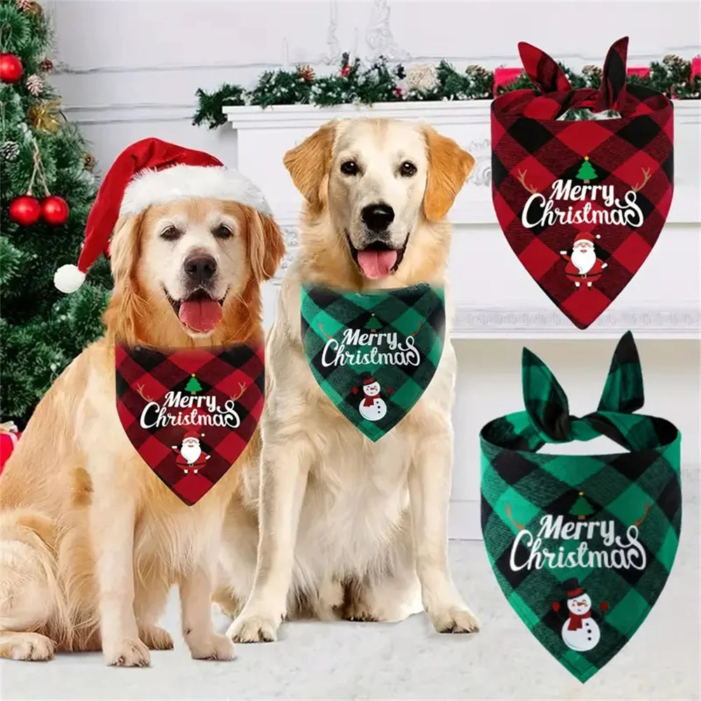 Christmas Dog Bandana Triangle Scarf