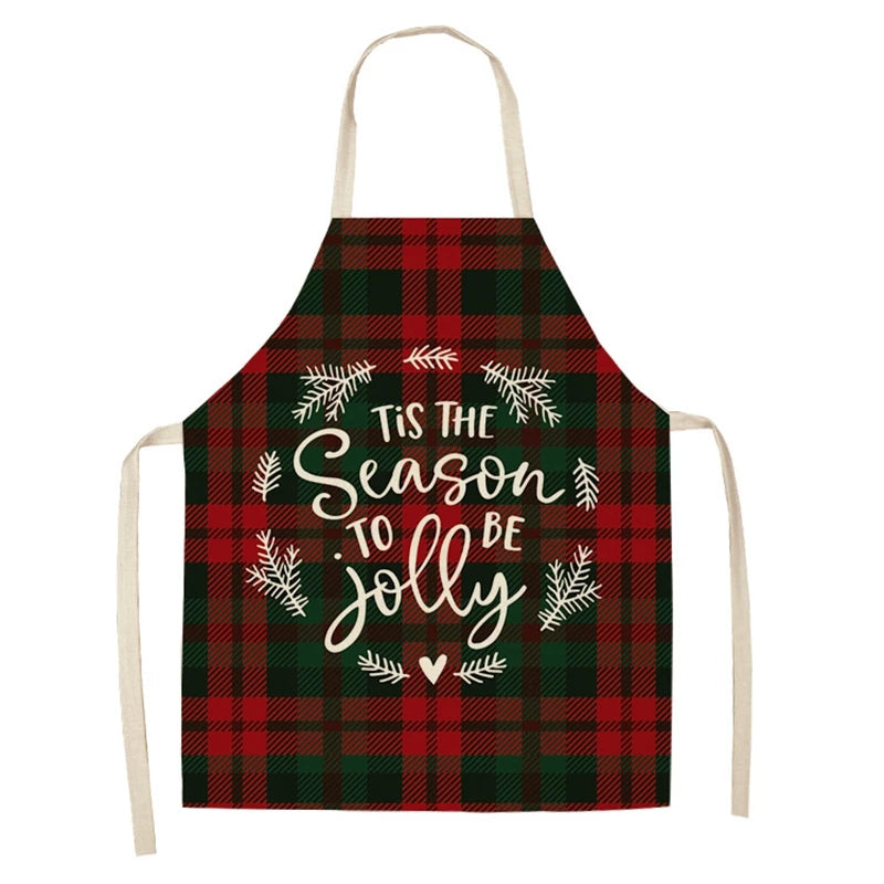 Red Tartan Christmas Apron