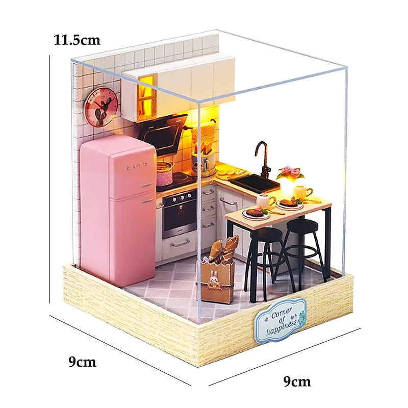 Kitten Miniature House, Wooden 3D Puzzle Kit - Wood