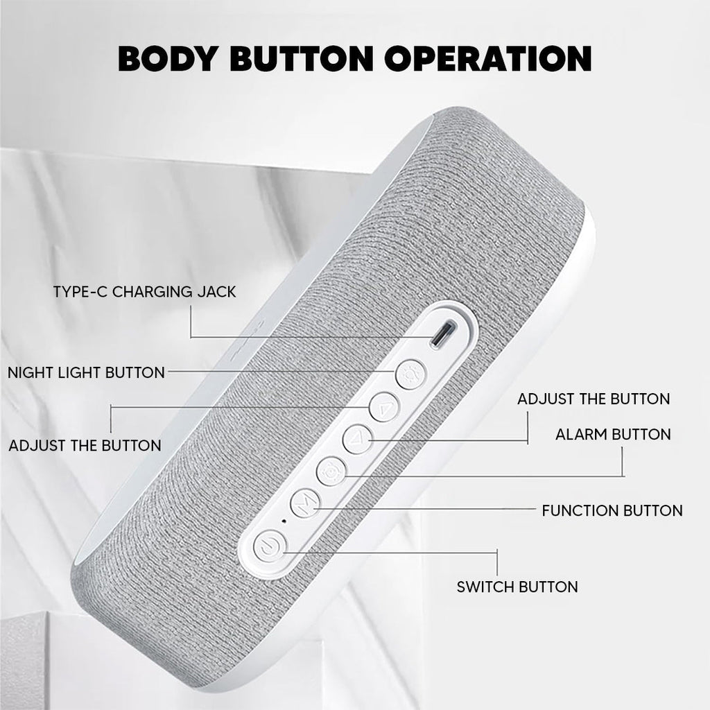 Bluetooth Speaker with Wireless Charger and Clock