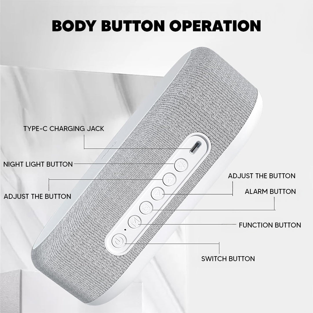 Bluetooth Speaker with Wireless Charger and Clock